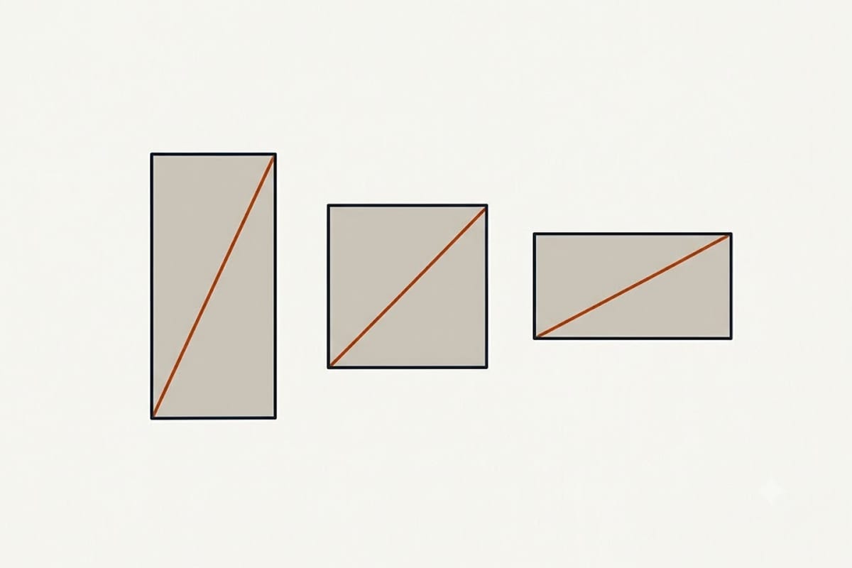 Three aspect ratios at one diagonal