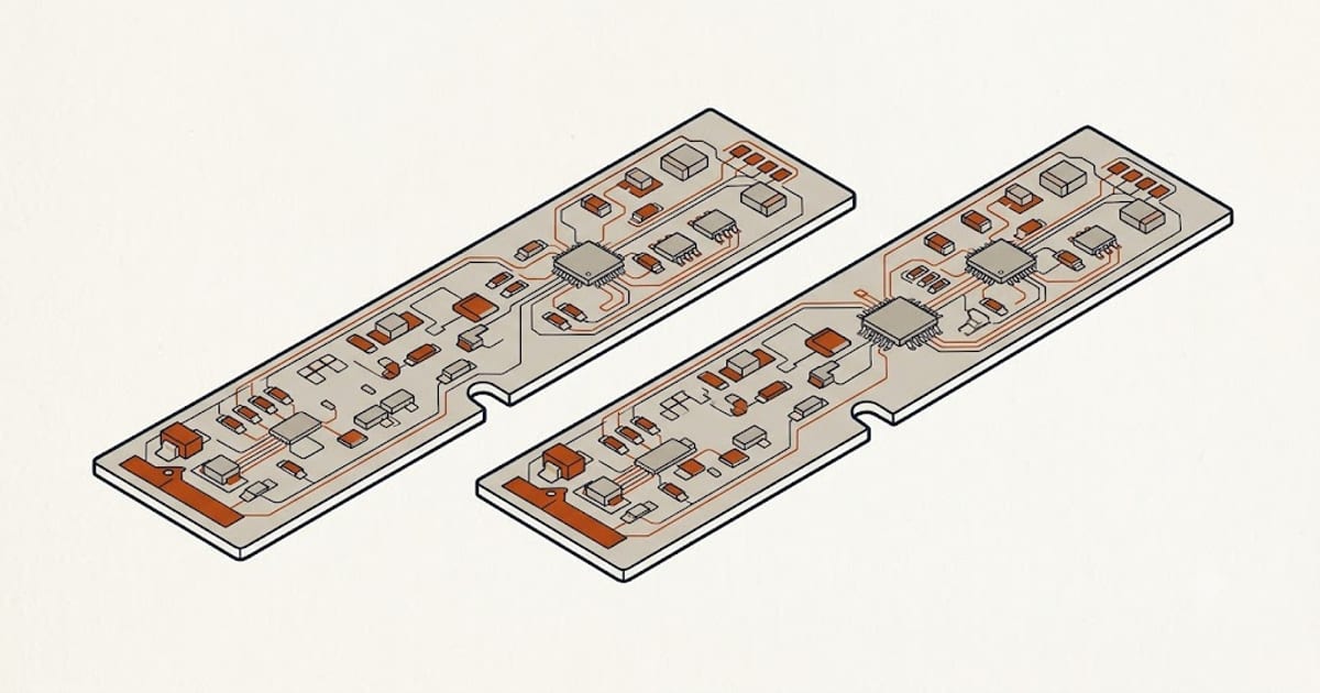 Two modules with notches in different positions